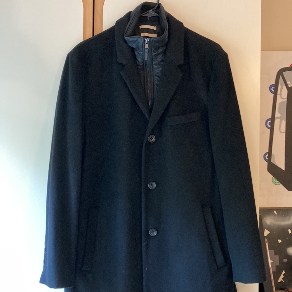 Michael Kors Men's Pike Classic Fit Top Coat Black Size 40S.